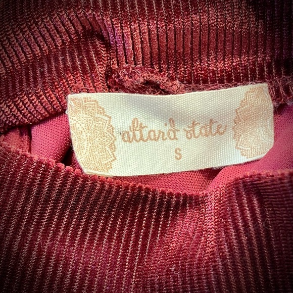 Altar’d State Burgundy Ribbed Velvet Flare Sleeveless Dress - Picture 6 of 6